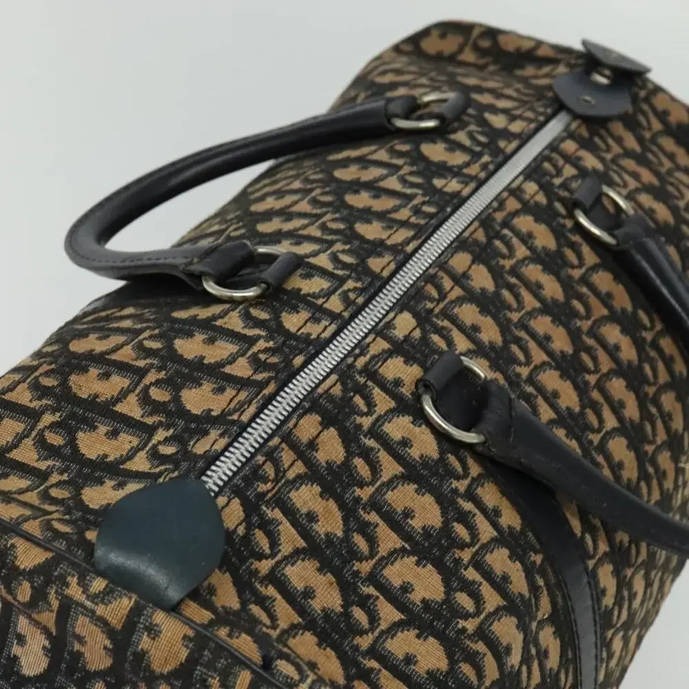 DIOR Trotter Canvas Boston Bag Navy Silver